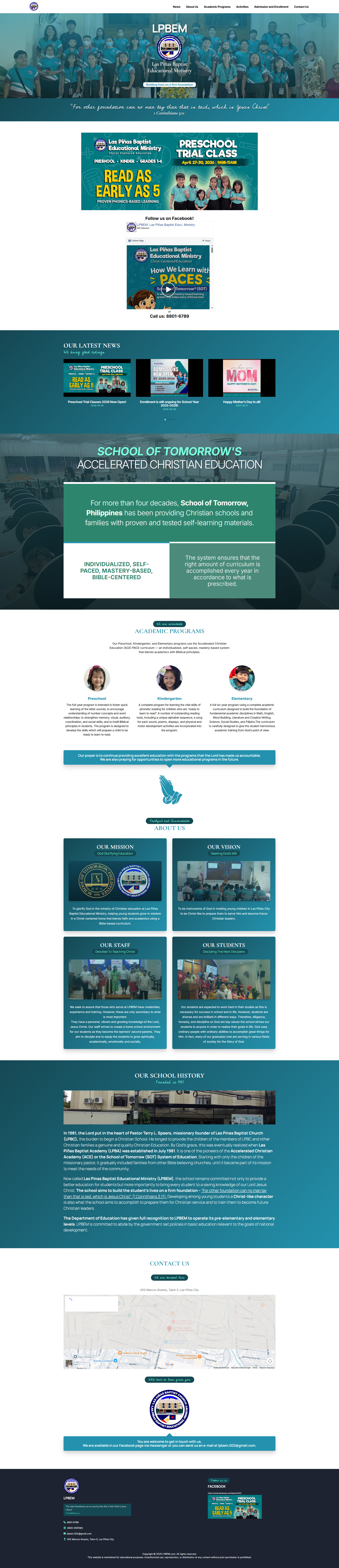 LPBEM School Website desktop screenshot