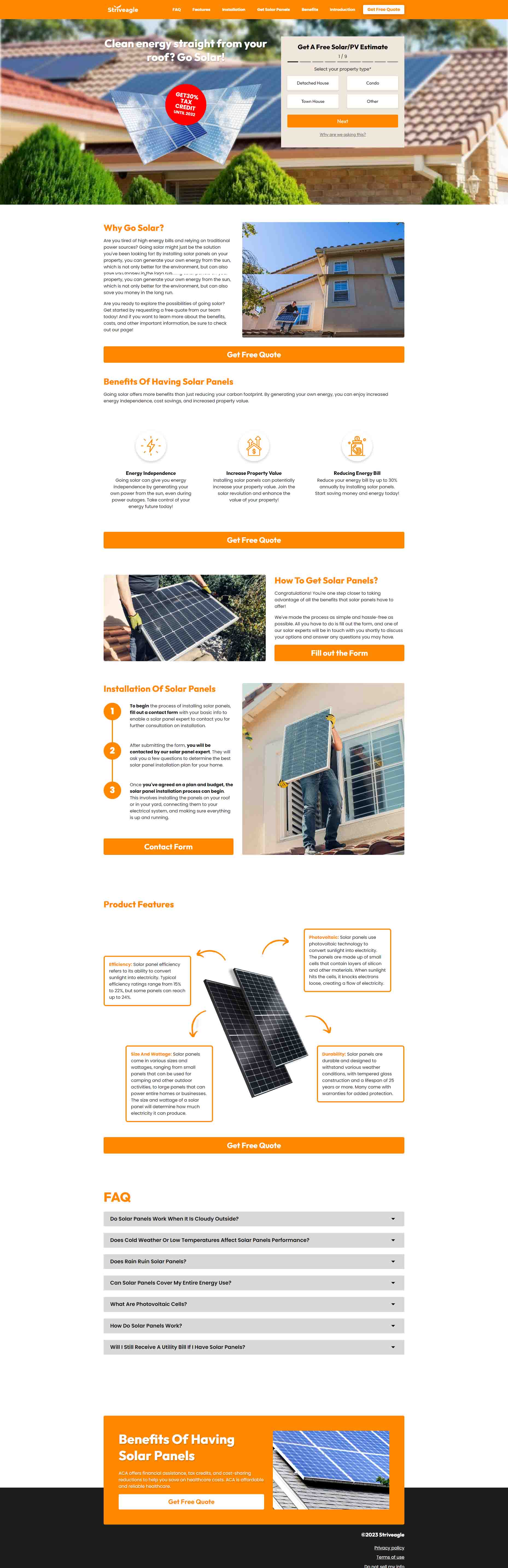 Striveagle Solar Panel Survey desktop screenshot